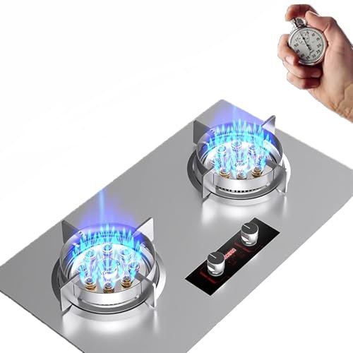8,5 KW Gaziniere Gaz, Cuisinière À Gaz 2 Brûleurs, Cuisinière À Gaz À Minuterie Indépendante Intelligente Bilatérale, Cuisinière À Gaz À Double Protection De Sécurité, Cuisiniere(NG)