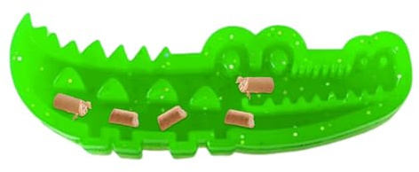 Mangeoire lente pour chien, jouet à mâcher crocodile, aide à la dentition interactive, 16 x 6 x 4 cm, jeu d'entraînement compact à lécher pour animal domestique, jouet engageant à rapporter, mâcher
