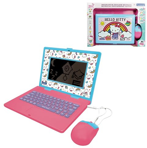 Lexibook, Computadora educativa bilingüe Hello Kitty - 170 Actividades Inglés/Francés