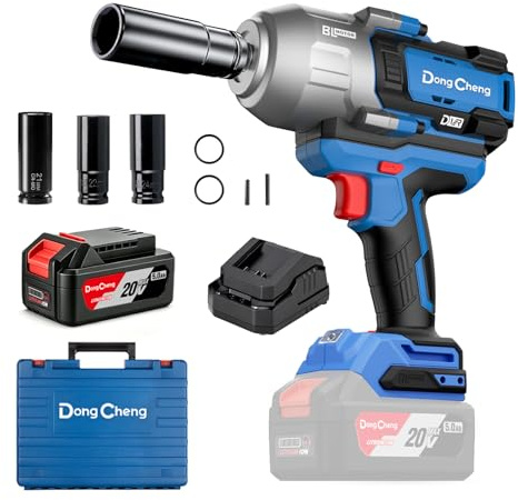 DongCheng Llave de impacto a batería, 1700 Nm Incluye 1 batería 5Ah