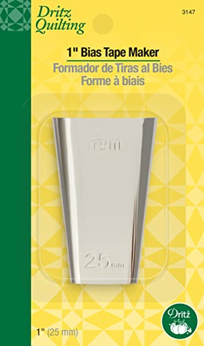 Dritz 1 Bias Tape Maker Schrägbandformer für Quilten, 2,5 cm, Silber, 2.54 cm