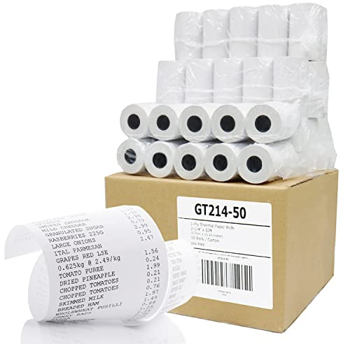 Gorilla Supply Thermal Paper Receipt Roll 2-1/4 x 50' BPA Free 50 Rolls