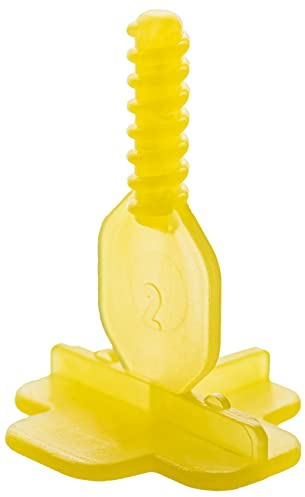 Brunoplast NIVIFIX 250 x T - Linguette filettate gialle, sistema di livellamento da 2 mm, distanziatore da 2 mm, per la posa di piastrelle da pavimento e parete
