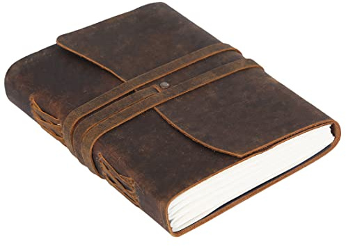 Journal en cuir fait à la main pour écrire un carnet de notes quotidien pour homme et femme, papier non doublé, cadeau pour un artiste, croquis (7 X 5)