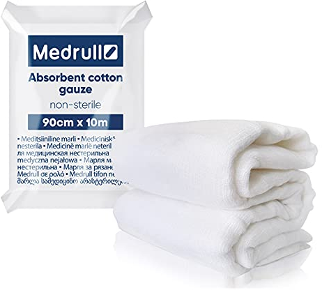 Medrull Medical Gaze Groß 90cm x 10m PREMIUM Mullbinden Fixierbinden
