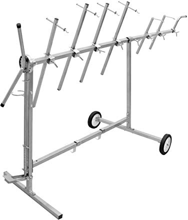 ECD Germany Caballete de Pintar Piezas de Coches 6 Brazos 360 ° Soporte Giratorio Basculante de Pintura y Lacado 4 Apoyos Capó 2 Alerónes Puertas de Guardabarros Parachoques Trabajos Taller de Chapa