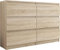Framire R-120 Kommode in Sonoma Eiche, Kommode mit 6 Schubladen, Schrank für Schlafzimmer, Wohnzimmer, Bad, 120 x 76 x 31 cm