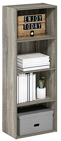 Furinno Luder Libreria a 4 ripiani aperti, Rovere Francese