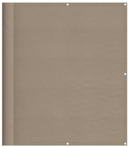 vidaXL Balkon Sichtschutz, Balkonbespannung mit Ösen Seil, Wasserfeste Balkonabdeckung, Balkonverkleidung für Balkon Terrasse, 120x700cm Taupe 100% Polyester-Oxford