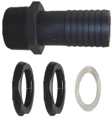 Accessoires pour Tonneaux De Pluie Tank Duct Thick Tank Overflow Connector External Thread Rain Barrel Hose Nozzle for Rain Barrels Water Tanks Aquariums Ponds Montage du Collecteur De Pluie(38mm)