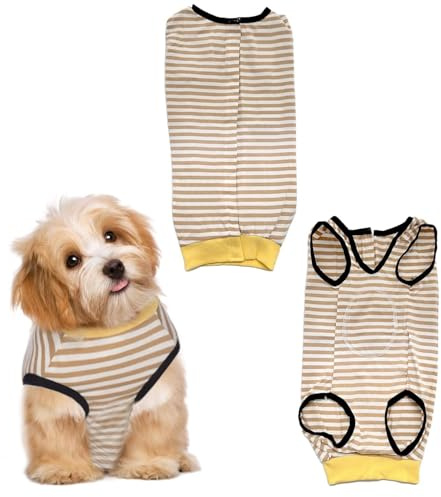 Body de recuperación para Perros postoperatorios: Traje Protector antifugas, Transpirable, Suave y elástico, con Tirantes Ajustables (L)