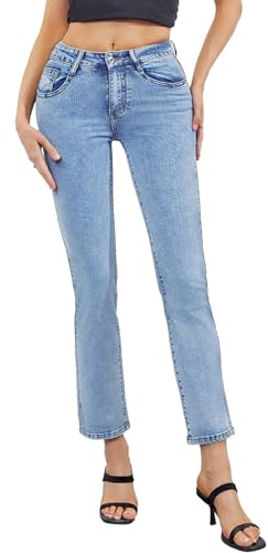 vittorio y Jean élastique pour femme Push up Jeans Skinny Slim Fit, bleu clair, L
