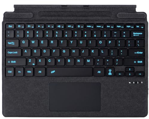 Bluetooth-tangentbord för Microsoft Surface Pro Copilot + PC (11. Edition), kompatibel med Pro 8 Pro 9 Pro 10/Pro X Pro 11 generation, QWERTZ, Trackpad, USB-laddning, tyska, svart