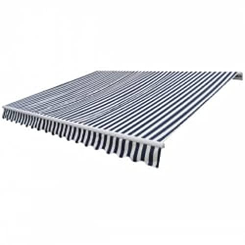 Toldo articulado para terraza, toldo con brazo articulado, motorizado, 600 cm, azul/blanco, protección solar para balcón, terraza, jardín, fácil montaje