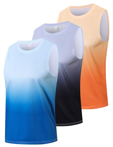 LUWELL PRO 3 Pack Mens Tank Top for Men Sleeveless T-Shirts Gym Vest | Quick Dry Moisture Wicking Soft Lightweight Breathable Training Running Sports Tank Tops