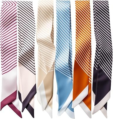 Aribliseza Bad Hair Day Styling Solution, 6 Pieces Hair Accessories for Women, Satin Hair Scarves for Tying, Scarves for Bag Handles & Narrow Hair Band for Women, Head Scarf Hair Wrap for Office,