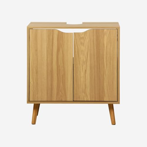 Alice's Garden sweeek-Mueble bajo Lavabo Vintage Decorado en Madera Efecto Fresno - 65x40x70 cm