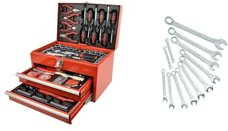 Brüder Mannesmann M29066 Bestückte Werkzeugbox, 155-tlg & ingschlüsselsatz, 12-TLG., 6-22 mm, CV, GS, M 130-12DIN