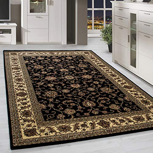 HomebyHome Vintage Teppich Orientalischer Kurzflor-Teppich 160x230 cm - Klassisch für Küche, Esszimmer, Flur und Schlafzimmer - Oeko-TEX