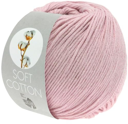 LANA GROSSA Soft Cotton | Weiches Baumwollgarn mit modernem Mikrofaseranteil | Handstrickgarn aus 70% Baumwolle & 30% Polyacryl | 50g Wolle zum Stricken & Häkeln | 140m Garn FB6