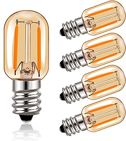 Hcnew T22 E14 Led Glühbirne 1 Watt Warmweiss, Braunglas Vintage Kühlschrank Edison Röhrenbirnen 220V Glühfaden Bernstein 10 Watt Äquivalent 2200K Amber Glübirnenlampe 100 Lumen nicht dimmbar