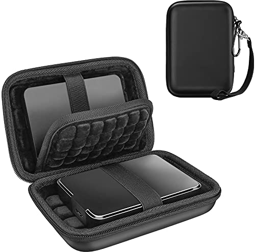 ProCase Doppelte Festplattentasche für 2 Externe 2,5 HDD, Externe Festplatte Tasche kompatibel mit Canvio Partner, Intenso Memory, WD My Passport/Elements, Seagate Portable Reisetasche -Schwarz