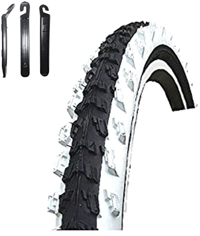 Angebot-Set / 1 x Kenda K-829 MTB 24 Fahrradreifen Fahrradmantel Schwarz/Weiß 50-507 (24x1.95) inkl. 3 Reifenheber