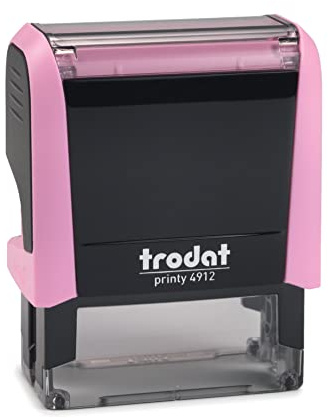 Trodat Printy Line 4912 (Fuchsia, Large 47x17 mm) Tampon encreur professionnel personnalisé, auto-encreur, tampon d'entreprise, tampon d'adresse