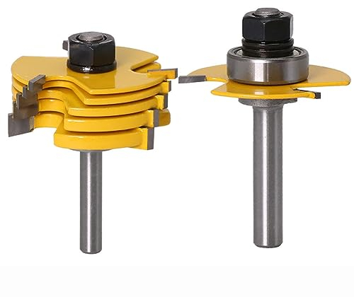 Bestgle 8mm Shank Slot Router Bit, Adjustable 6 Kerf 3-Wing Joint Slotting Router Bit Set with Bearings, Woodworking Milling Cutter Tool for Biscuit Joinery, Cabinet Doors & Panel Slots