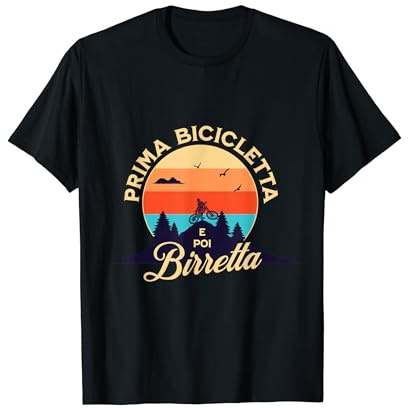 Frase Divertente Uomo Donna Bicicletta E Birra Maglietta