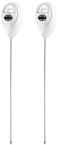 QWORK® 2 Piezas Medidor de Humedad del Suelo - Sonda Larga de 40 cm para Uso Profundo - Pantalla de Lectura inmediata - para Plantas de jardín e Interior