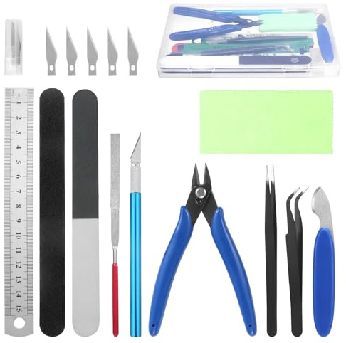 Fippy 11 piezas Kit de herramientas para modelos Gundam, Kit de herramientas básicas para modelismo, Kit de herramientas de construcción para modelismo de Gundam, para el ensamblaje, construcción y