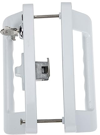 WATIIFUFU 1 Set Schiebetürschloss Mit Griff Schwerer Türgriff Für Schiebetüren Langlebiges Schließsystem Für Patio Und Glastüren Weiße Ausführung