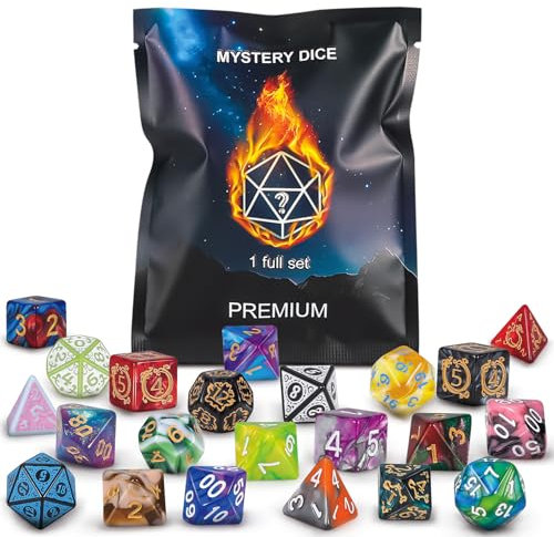 QMAY Mystery Würfel, Set mit 7 Polyedrische Würfel, Gaming Würfel, DND RPG MTG, Tischspiele (7)