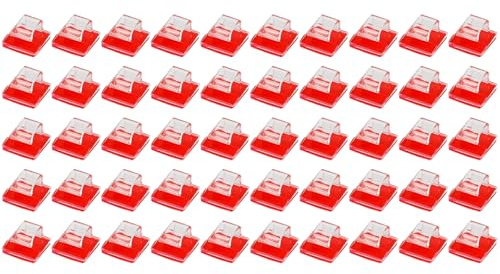 Laroal 100 Clips Adhesivos Transparentes para Cables, organizadores y sujetacables.
