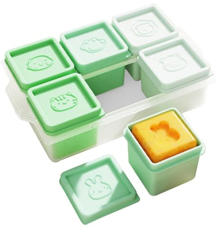Vassoi Congelatore in Silicone con Coperchio, Stampo Congelatore, Confezione da 6 Contenitori per Cubetti Ghiaccio Individuali da 110 ml Impilabili, per Conservare Bevande e Snack, Preparare il Burro