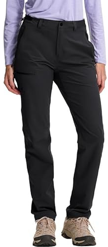 Pioneer Camp Wanderhose Damen Wasserdicht Outdoorhose für Frauen Verstellbare Taille Trekkinghose Strapazierfähige Jagdhose mit Reißverschlusstasche Funktionshose für Freizeit Wandern Reisen（Black;M