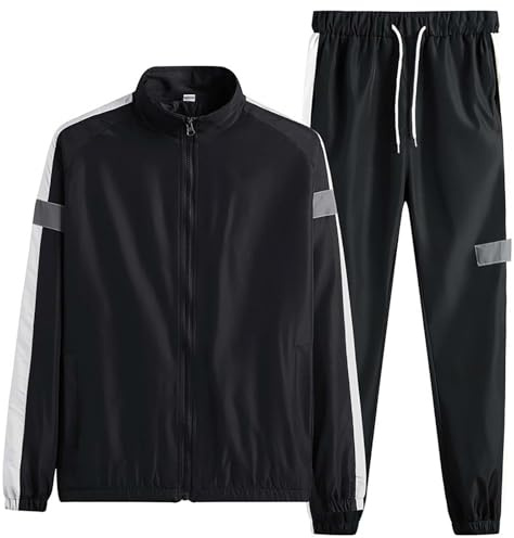 Tuta Uomo Sportive Larghi Comodo Completi Sportivi Jogging Fitness Traspirante Felpe E Pantaloni Con Tasche Manica Lunga Tute Da Ginnastica Palestra Leggera Completo Uomo