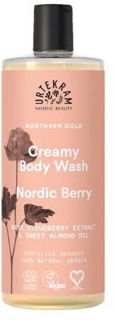 Urtekram Nordic Berry Gel de Ducha – Gel de Baño Cremoso con Aceite de Almendras y Mora Nórdica – Nutritivo e Hidratante para una Piel Suave – Vegano y Natural – 500 ml