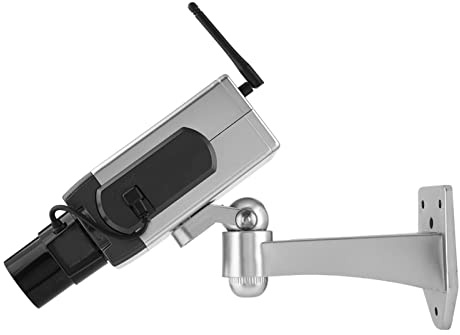 Fauitay Cámara de Seguridad Falsa Cámara de Vigilancia Simulada con Movimiento Automático y Sensor de Movimiento para Interior y Exterior Inalámbrico