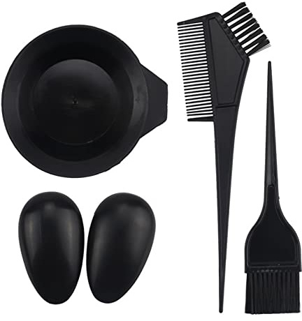 Pongnas Kit Tintura Per Capelli 7 Pezzi, Spazzole Per Colorazione Pettine Ciotola Per Miscelare Copri Orecchie Mantella, Con Strumenti Riutilizzabili Per Parrucchieri, Per