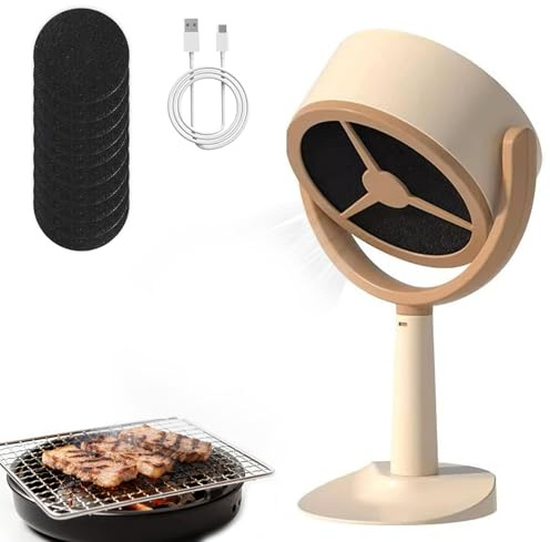 Cappa Aspirante Portatile, Cappa Cucina Da Tavolo Mini Cappa Leggera con 10 Spugne Filtranti Sostituibili Estrattore da Cucina Mobile Bassa Rumorosità for Campeggio Barbecue Camper
