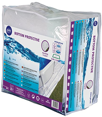 Gre MPR350 - Manta Protectora para Piscina Redonda de 350 cm o 300 cm de Diámetro, Color Blanco