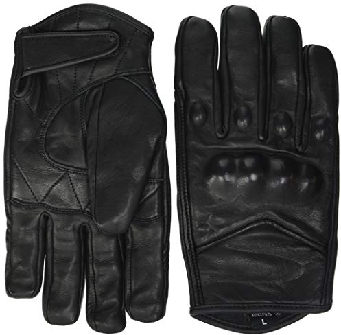 Bikers Gear UK Motorradhandschuhe kurz - Harley Cruiser-Stil - thermoisoliert - wasserdichtes Hipora-Futter - Leder - Schwarz - M