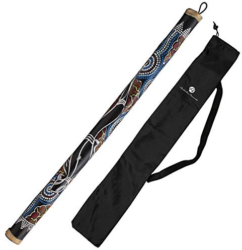 Australian Treasures - Bastioni della pioggia 100cm painted con borsa rainstick in nylon