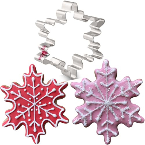 LILIAO Christmas Winter Snowflake Cookie Cutter - 3.3 x 3.7 inches - Stainless Steel
