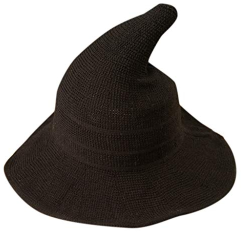 PLOT Halloween Hexenhut für Damen Magic Hat Party Kostüme für Erwachsene Magician Strickmützen Mützen Hüte Hexenhüte 58cm
