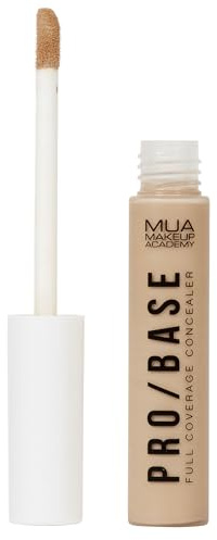 MUA Pro/Base Full Coverage Concealer, Shade #142 (Pack of 1) | Lightweight, Buildable Coverage, Long-Lasting, Vegan & Cruelty Free, Perfect for Dark Circles & Blemishes