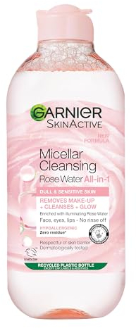 Garnier Micellar Vitamin C Cleansing Water, Gentle face Cleanser & Makeup Remover, Hypoallergenic. Suitable For Dull And Uneven Skin, Brightening Formula, Dermatologically Tested, 400ml