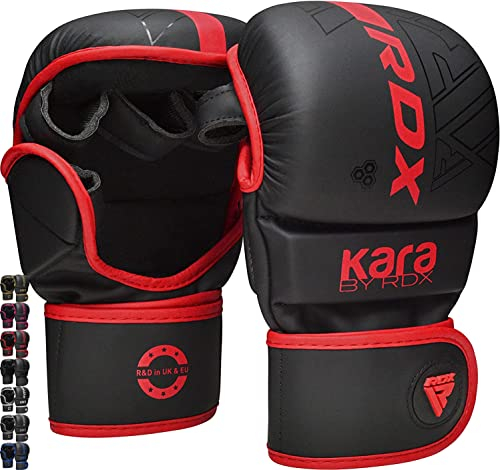RDX MMA Handschuhe für Kampfsport Grappling Training, Maya Hide Leder Kara Sparring Handschuhe, Punchinghandschuhe für Muay Thai, Kickboxen, Freefight, Boxsack Gloves